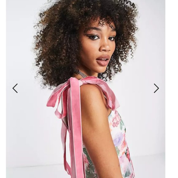 NWOT - Sister Jane bow strap midi dress in printed floral mesh - Picture 3 of 10